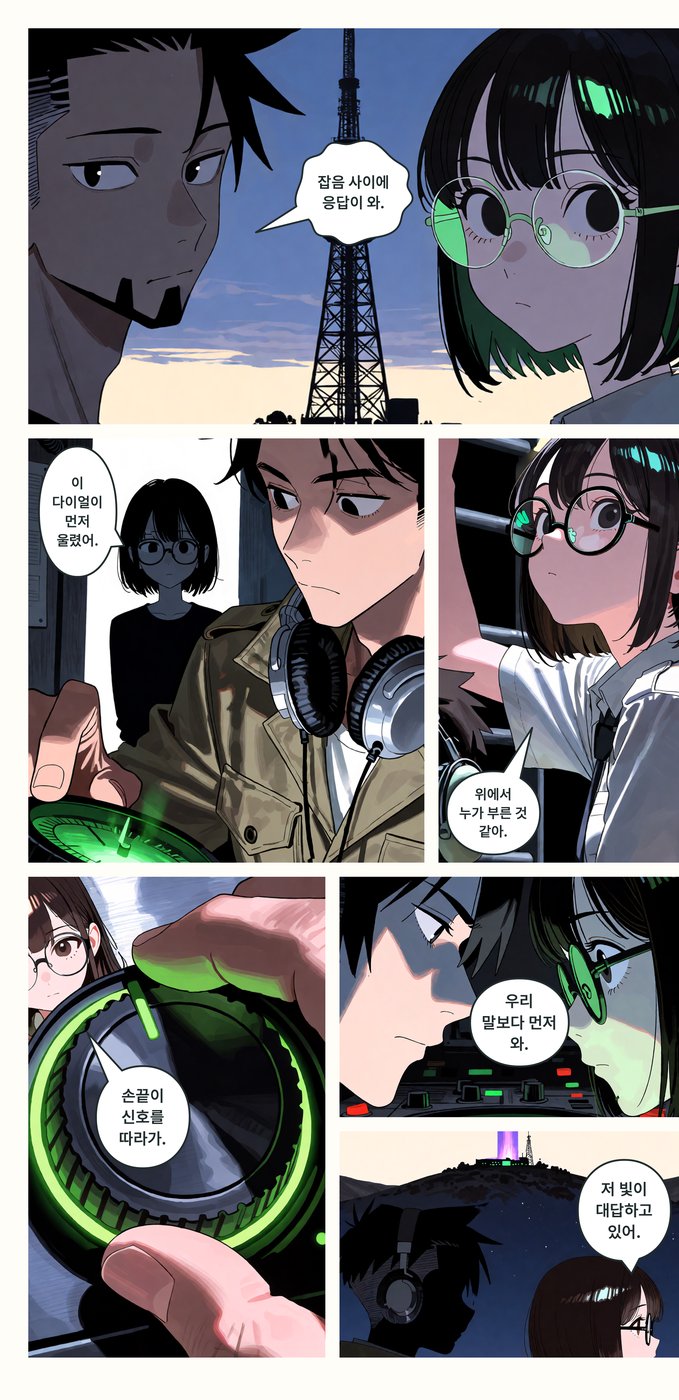 Blue Signal six-panel page